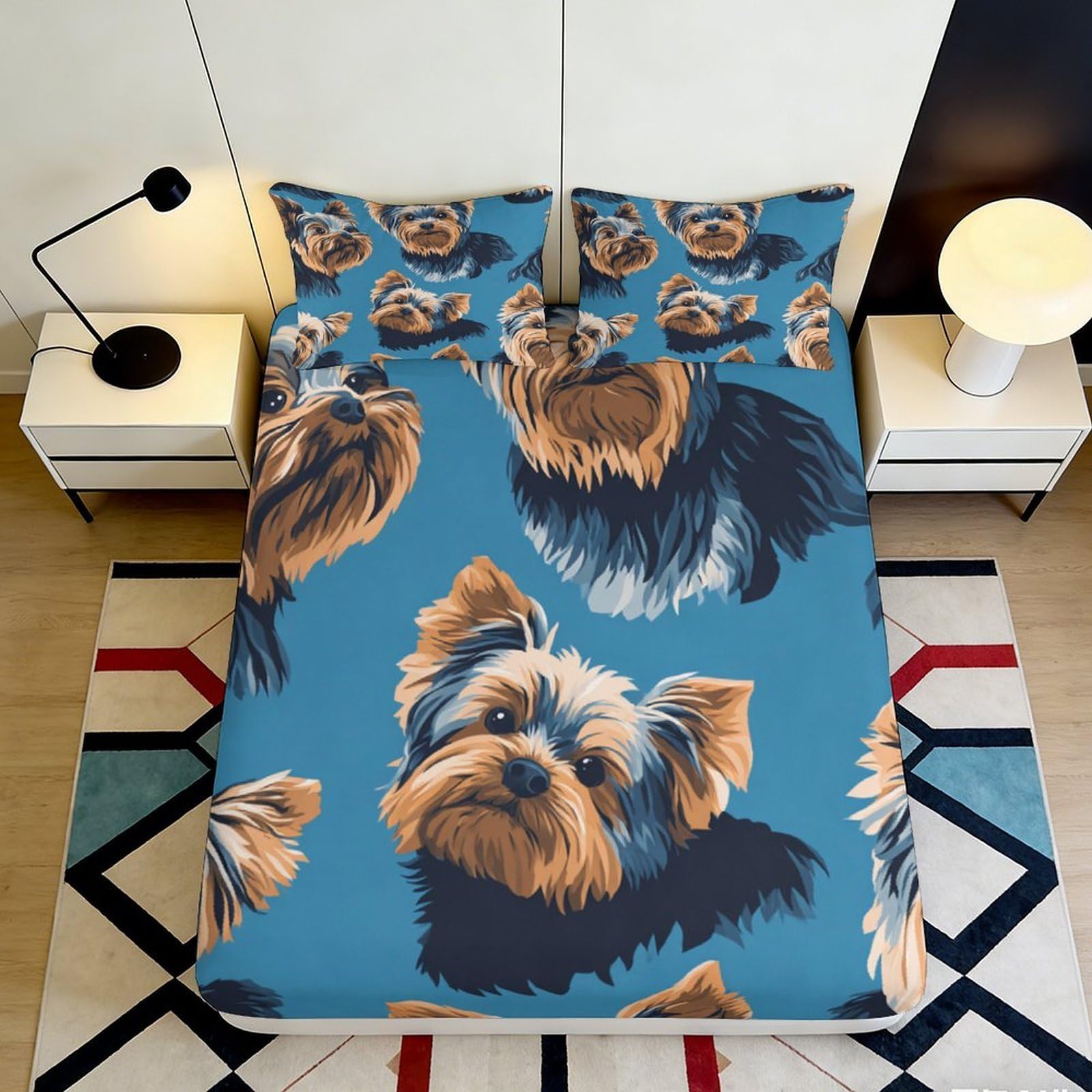 3D Printed Tropical Flower Fitted Sheet Microfiber Deep Pocket Bedroom Bedding Non-Slip Tropical Mattress Fitted Cover for Home 140x200x25cm