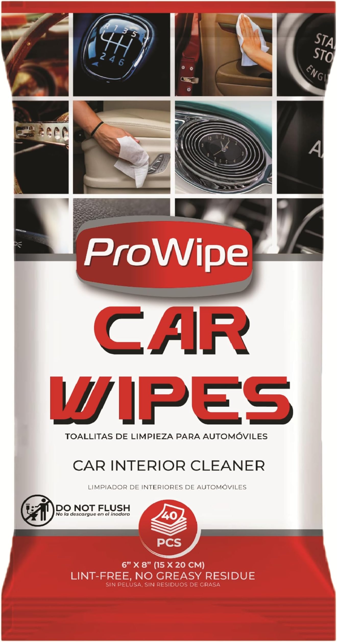 Car Interior Cleaner, Car Accessories Interior, Interior Cleaning Cloths Pack of 40, Quick, Easy and Thorough Cockpit Care, Leather Care, Car Cleaning Cloths