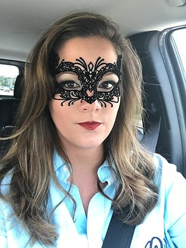 Miniatura 6 de Disfraz de encaje de tatuaje para Halloween, fiesta veneciana, máscara de mascarada para mujer, espectáculo de cosplay, 1 unidad