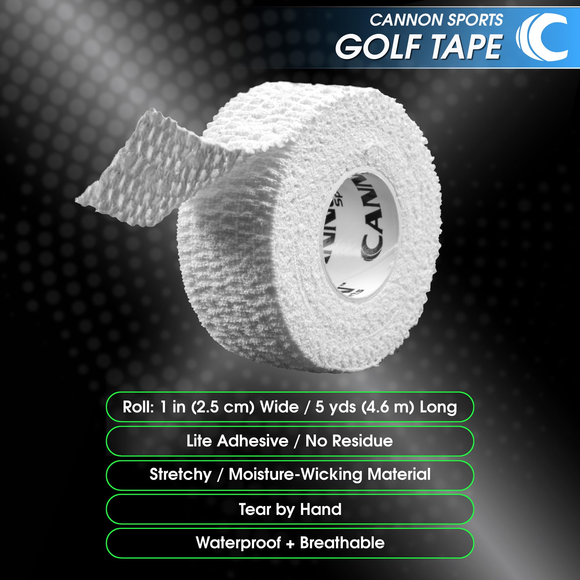 Paquete de 2 cintas de golfistas para dedos y manos, 1 pulgada x 5 yardas, cinta adhesiva para protección contra ampollas para todo tipo de clima (blanco, paquete de 2)