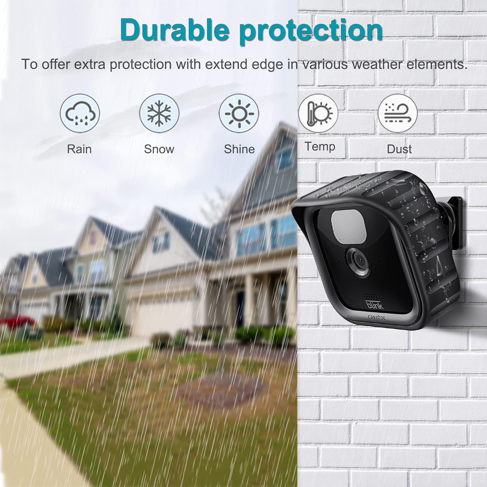 Custodia Blink Mini 2 - Copertura Silicone Impermeabile Nera Per - Foto 5