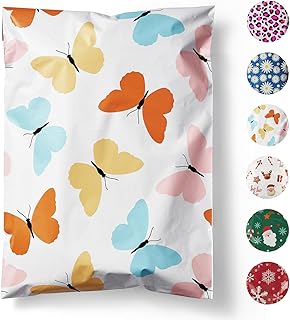 Fuxury Poly Mailers 10x13 Inch 20 Pack,Sturdy Shipping Bags for Clothes, Self Adhesive Mailing Envelopes, Waterproof Packaging Bag for Small Business, Colorful Butterflies