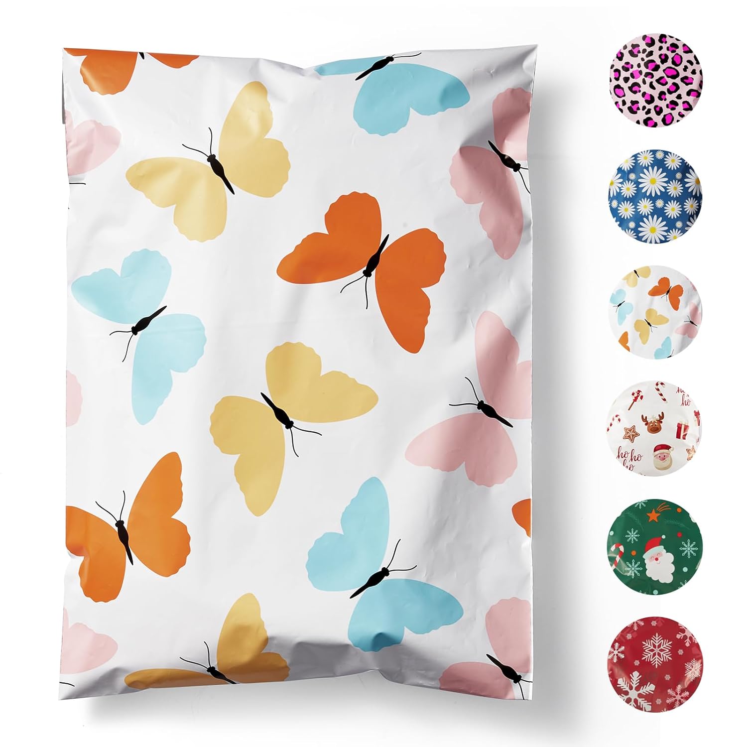Fuxury Poly Mailers 10×13 Inch 20 Pack,Sturdy Shipping Bags for Clothes, Self Adhesive Mailing Envelopes, Waterproof Packaging Bag for Small Business, Colorful Butterflies