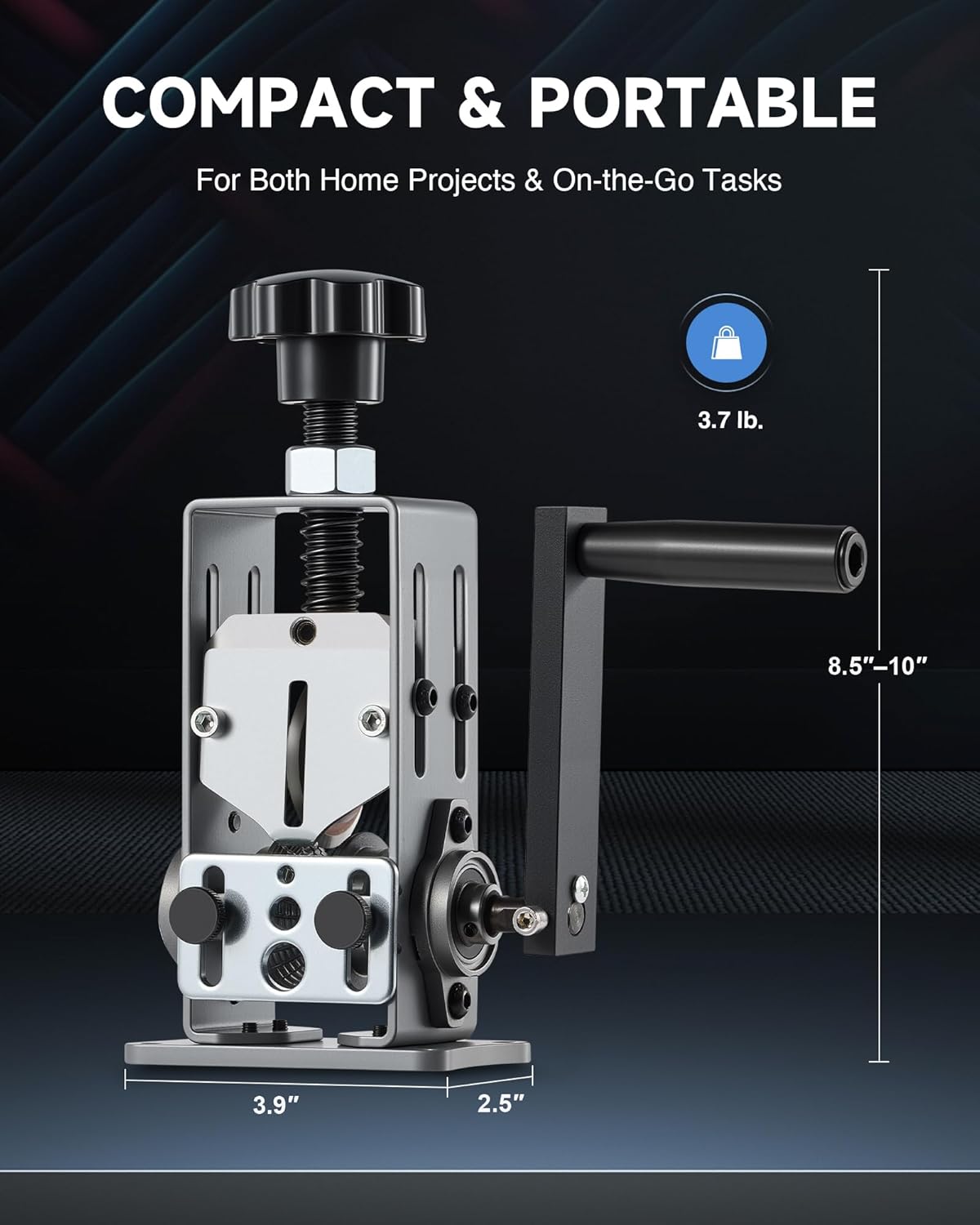 CREWORKS Manual Wire Stripper Machine, 0.06"-1" Wire Stripping Machine, Drill Compatible Copper Wire Stripper for Scrap Wire with 2 Feed Hole Plates, Wire Stripper Tool for Cable Recycling, Gray