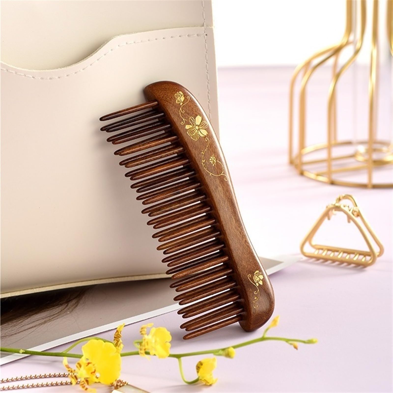 Peruka Grzebień Chinese Retro Toothed Comb Solid Wood Curly Hair Comb Household Long Hair Comb Portable Pocket Comb Duże grzebienie do włosów