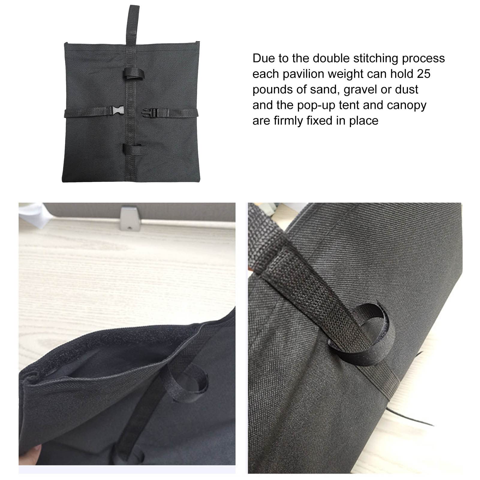 TopLLC Grands Sacs de Sable pour Gazebo Pop-Up pour Tente de Canopée Instantanée Extérieure, Sacs de Sable Sans Sable, Lot de 4 en Solde
