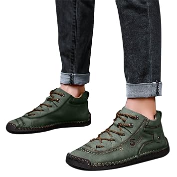 BORAMAX Mens Casual Shoes Fashion Sneakers Non Slip PU Leather Classic Walking Shoes Suit Shoes Autumn Mid Top Men Shoes