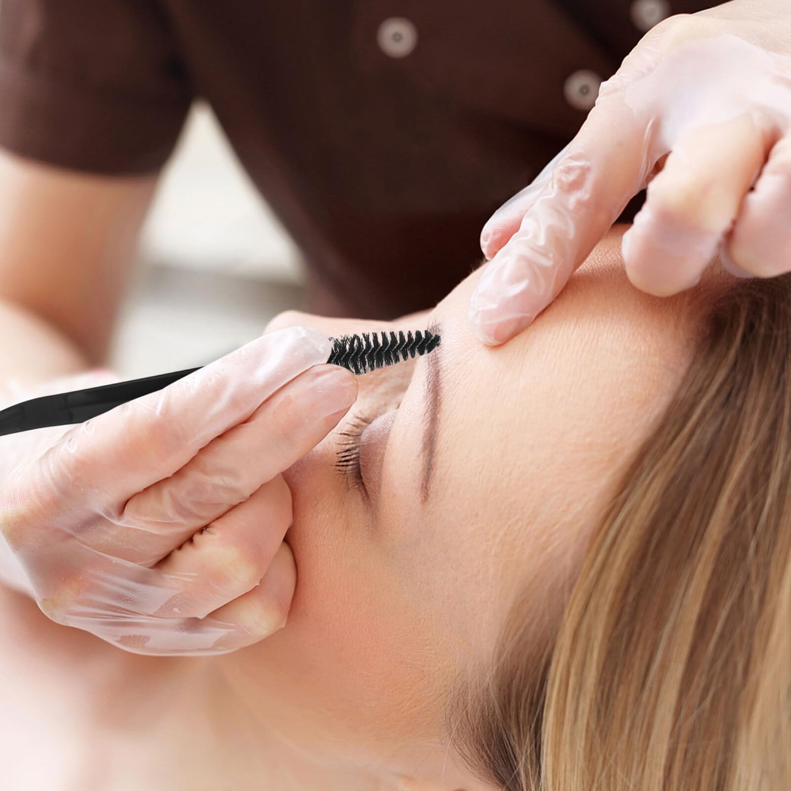 Baluue Professional Eyebrow Eyelash Brush Double Makeup Brush Easy to Use Portable for Anywhere