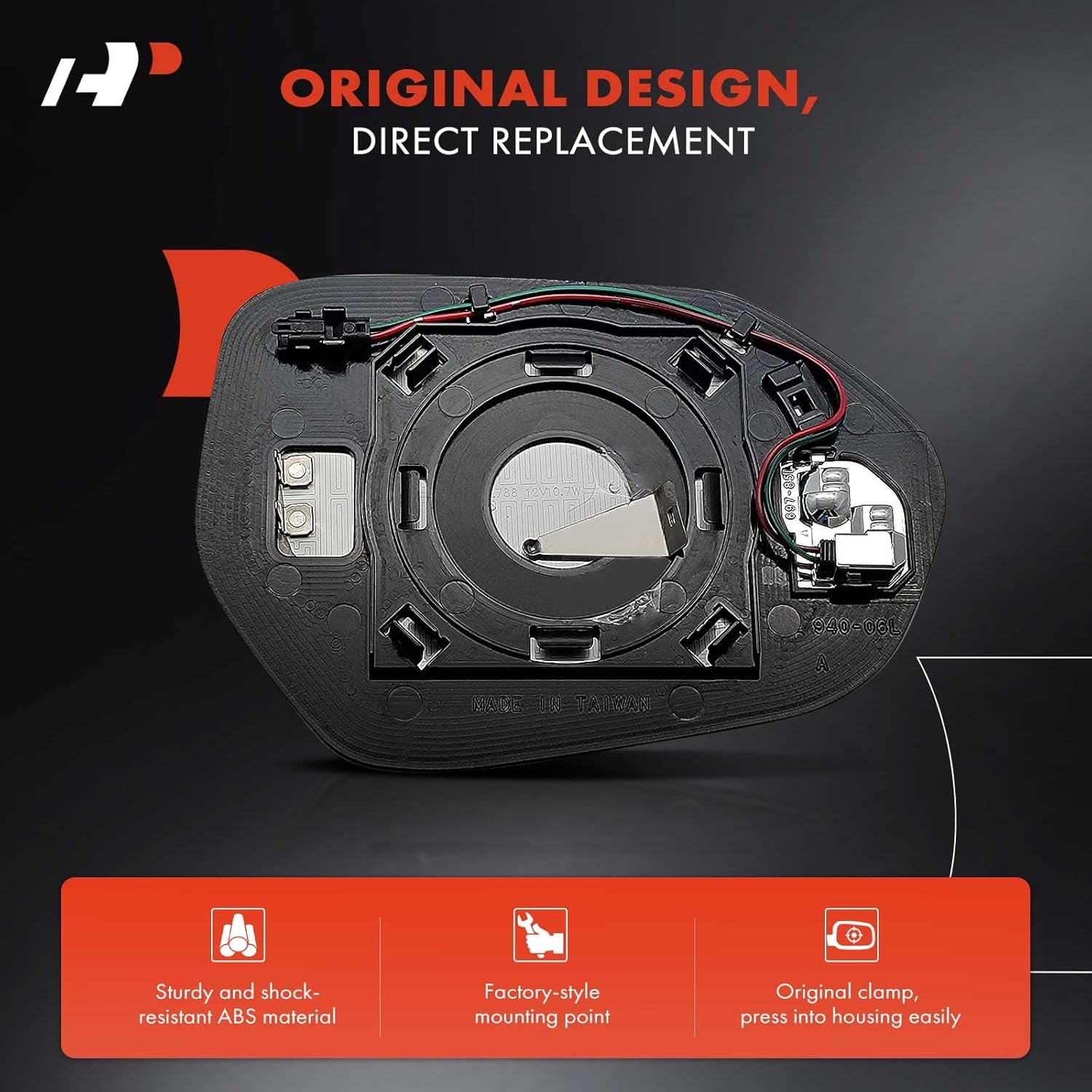 A-Premium 2-PC Driver and Passenger Side Heated Mirror Glass with Backing Plate Compatible with Toyota Camry 2018-2024, Corolla 2019-2024 - Exterior Side View Mirror with Blind Spot Detection