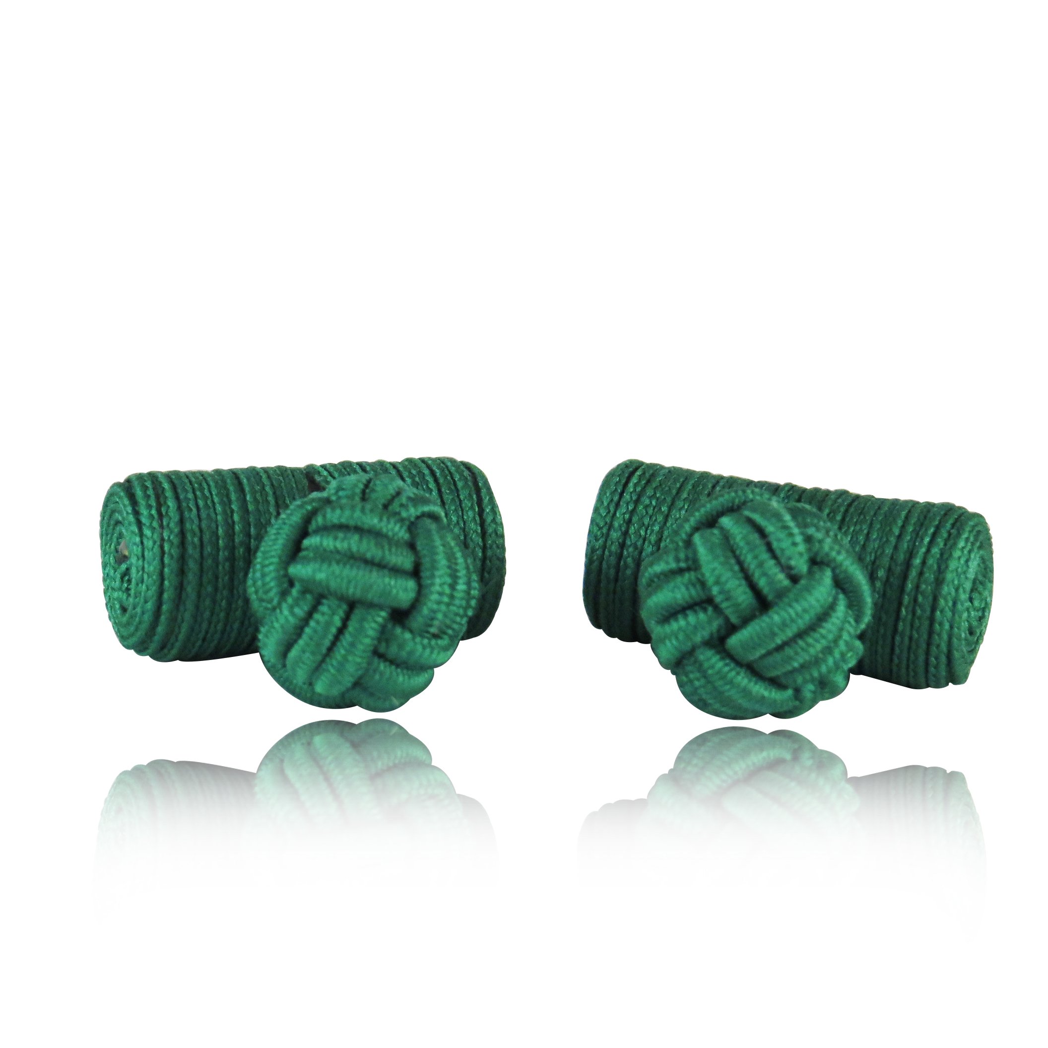 Classic Kelly Green Log Style Knot Cuff Links With Velour Pouch by Cuff-Daddy