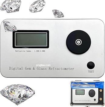 Gemstone Refractometer,Jewelry Tester Identification Tools with Large LCD Backlight,Refractive Index 1.300-3.000, with LCD Screens,for Jewelry, Jade, Crystal