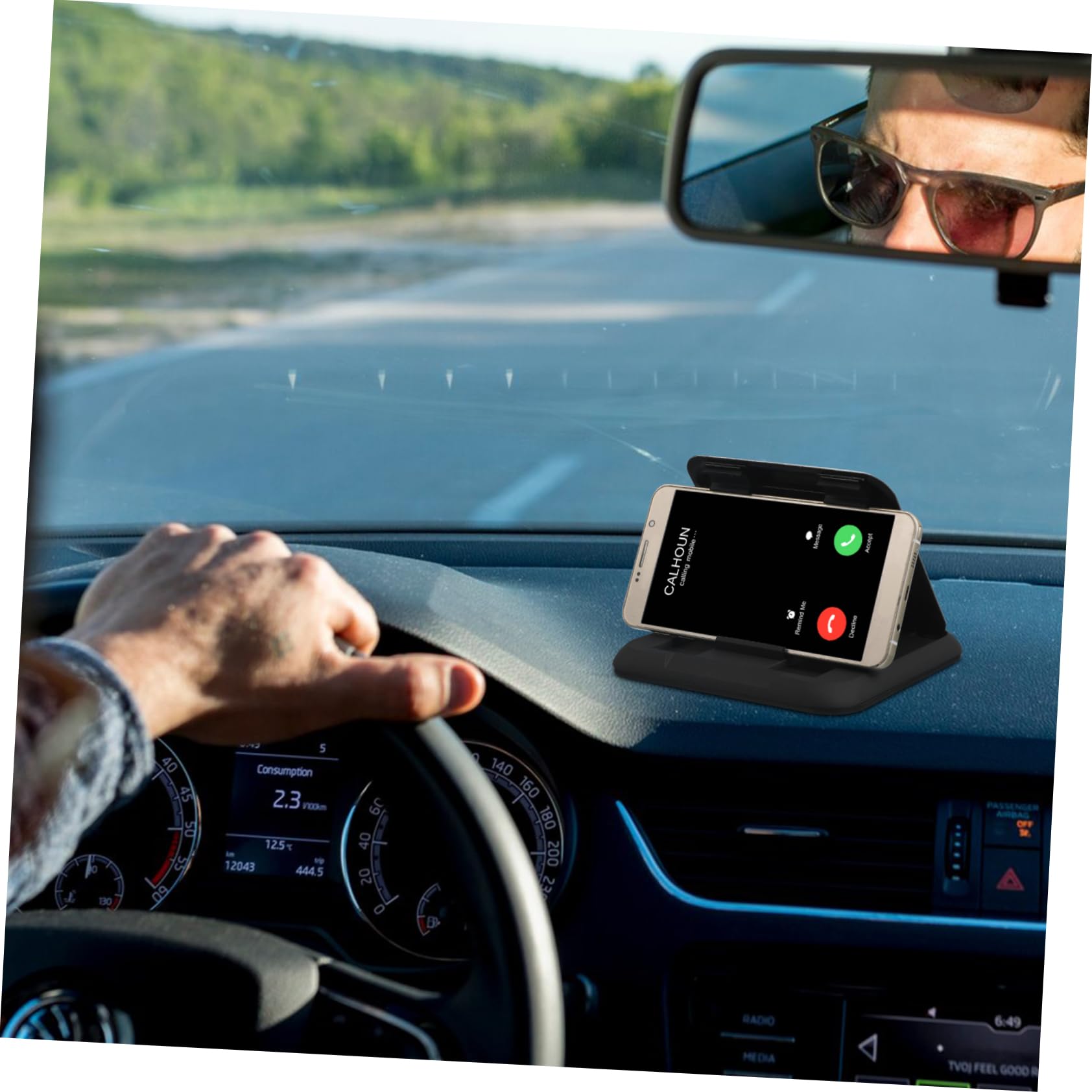 Gatuida Supporto Smartphone Auto Adesivo Regolabile Per Pannello Di Controllo e Consolle Centrale Protezione Da Raggi Uv e Montaggio Sicuro Per Cellulari
