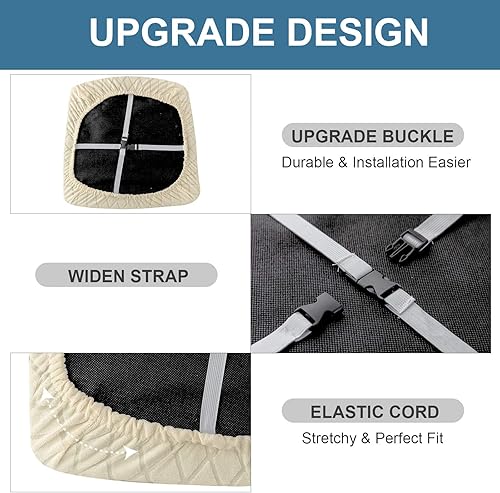 Miniatura 4 de Genina Fundas de asiento impermeables para sillas de comedor, fundas elásticas extraíbles y lavables, fundas de cojín para sillas de comedor y