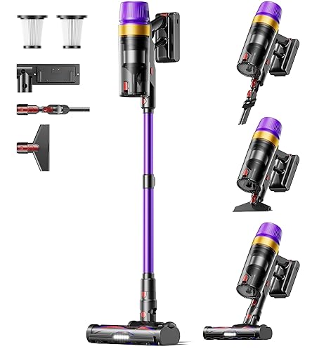 Cordless Vacuum Cleaner, Self-Standing 620W 55KPA 75Min Runtime Stick Vacuum