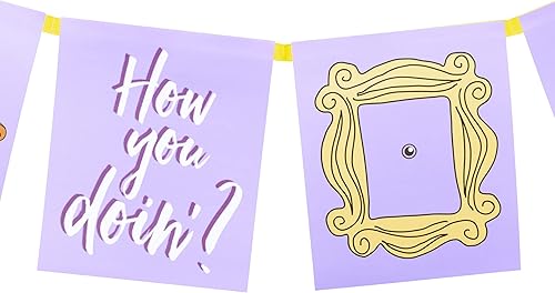 Miniatura 3 de Silver Buffalo Friends How You Doin Icons - Paquete de 10 banderas para fiesta, 5 x 6 pulgadas