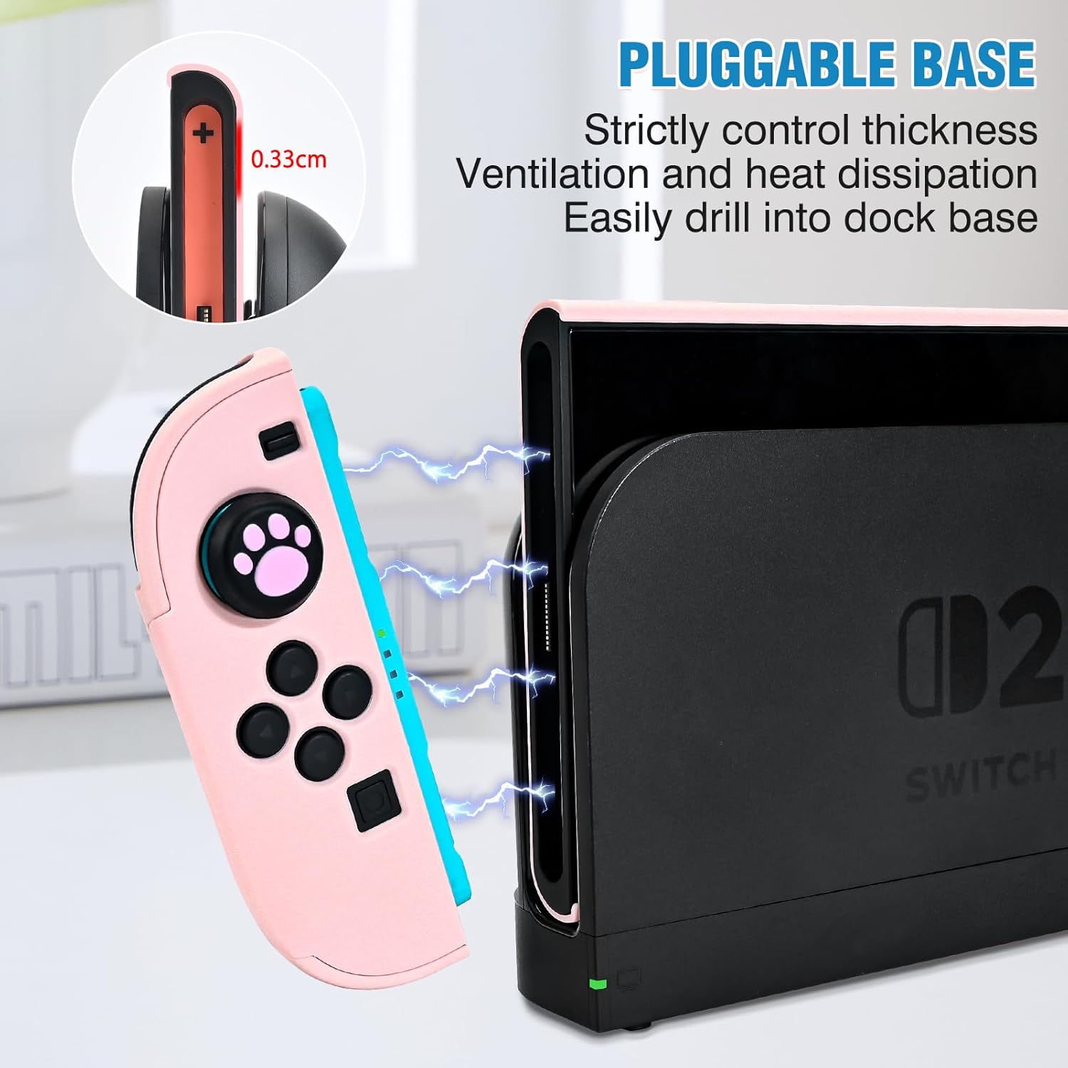 DLseego Protective Hard Case for Nintendo Switch 2 (2025), Slim PC Grip Cover for Joy Con, Detachable JoyCon Controller Protectors-Shockproof & Scratch-Resistant Console Shell, 6 Thumb Grips - Pink - Image 2