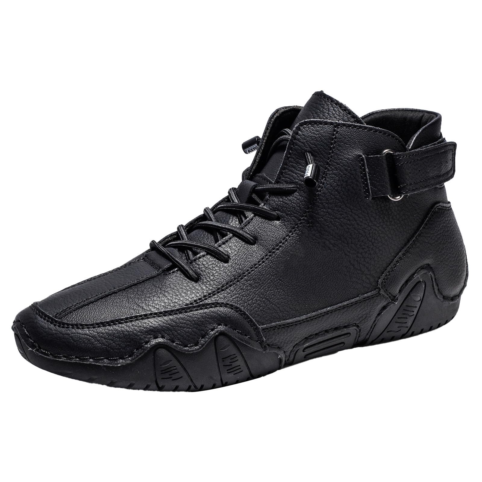 Stivali alla caviglia da uomo, in pelle PU, vintage, con piattaforma, 38-48