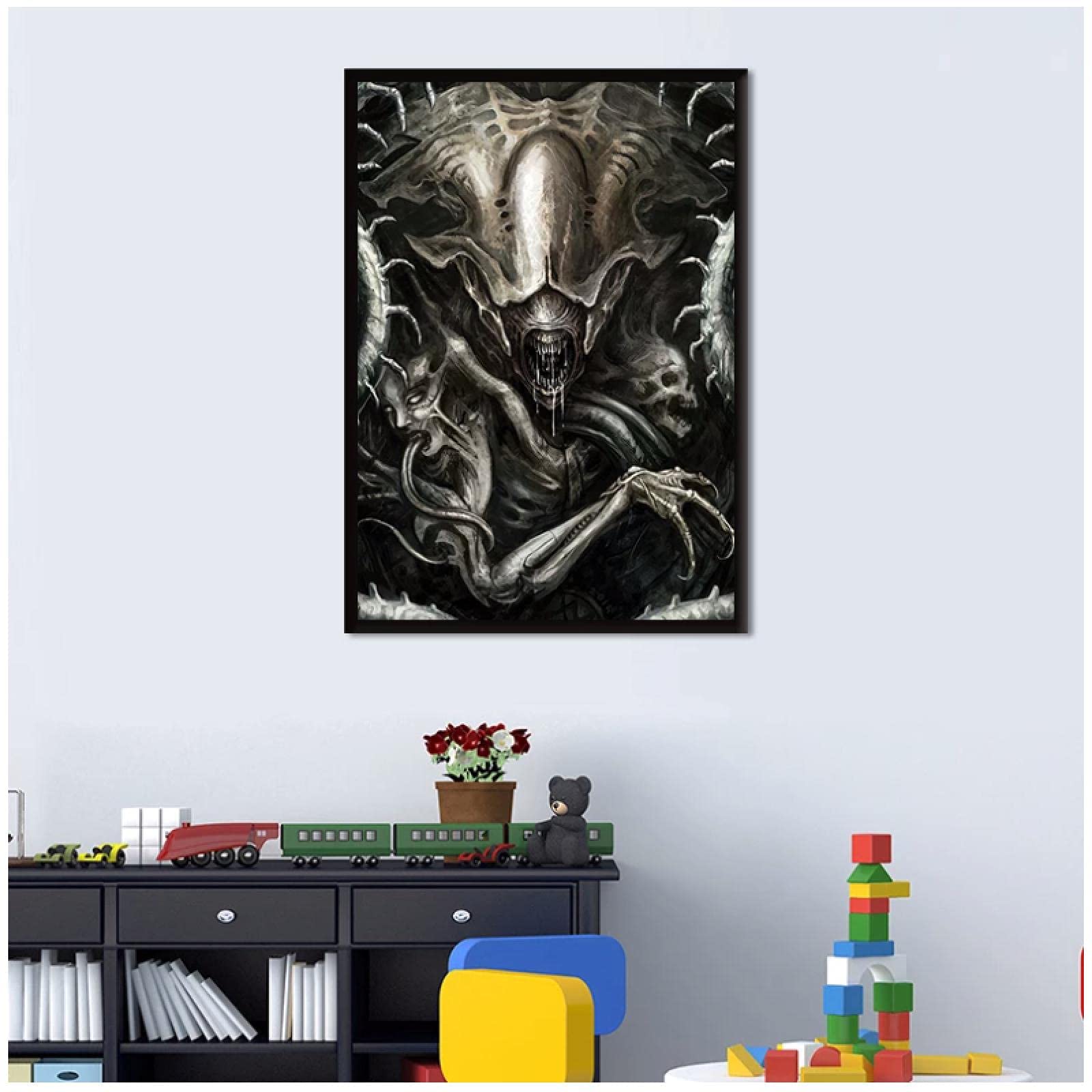 Poster Su Tela HR Giger Biomeccanoidi - Decorazione Parete 40x60 Cm, Stampa D'Arte Per Soggiorno O Camera, Design Futurista E Dark
