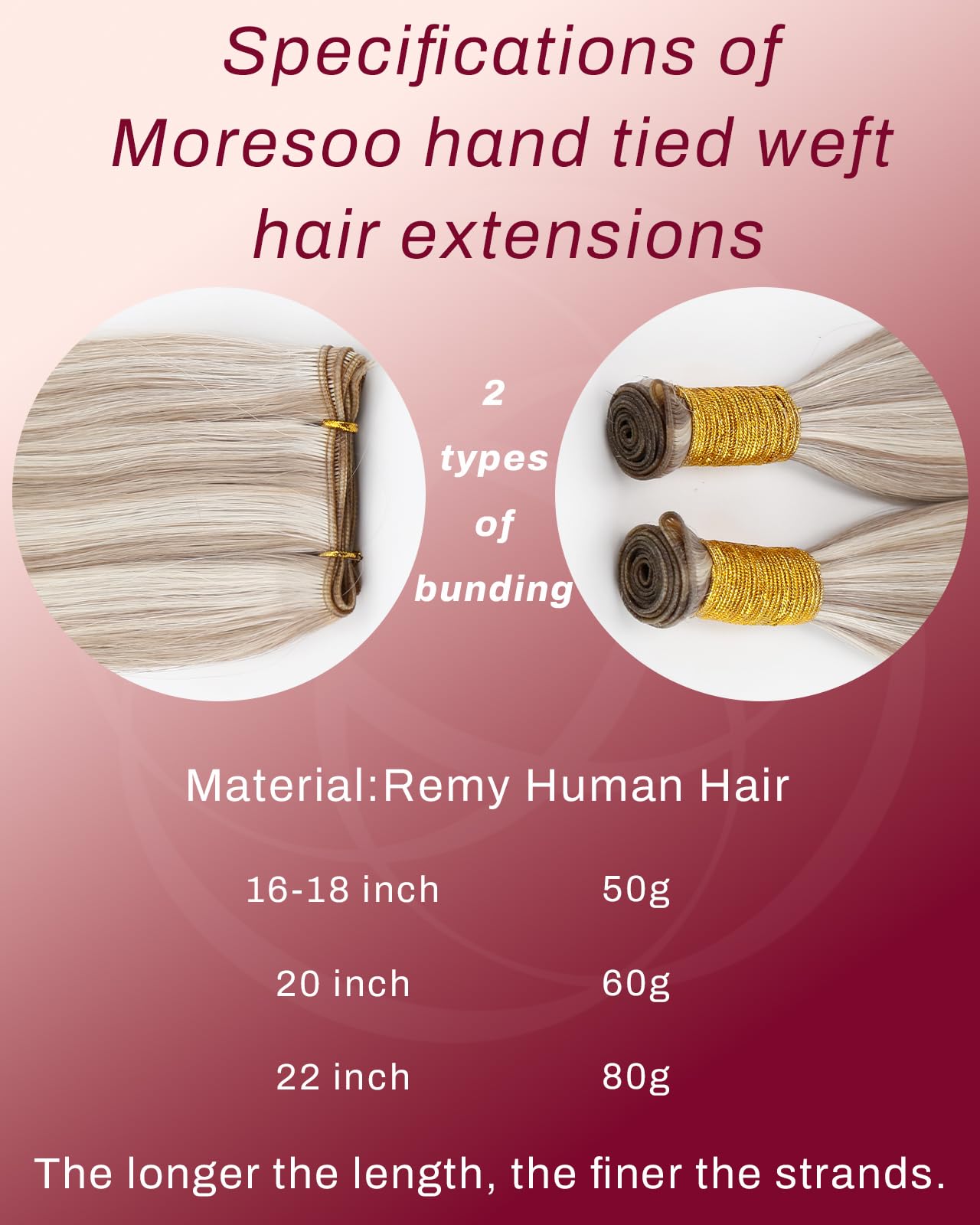 Moresoo Weft Hair Extensions Real Human Hair Medium Brown Highlighted Platinum Blonde Sew in Human Hair Extensions Brown to Blonde Full Head Remy Straight 18 Inch 100g/Pack #P6/60 — view 191