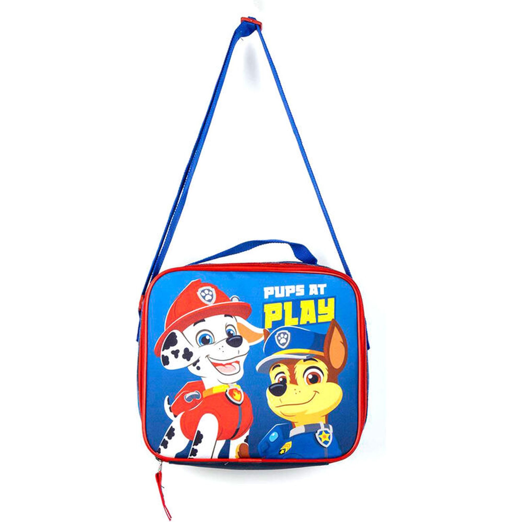 Pat' Patrouille Sac à goûter thermique bleu 21,5x8,5x19cm polyester petit sac à dos fermeture éclair poignée réglable