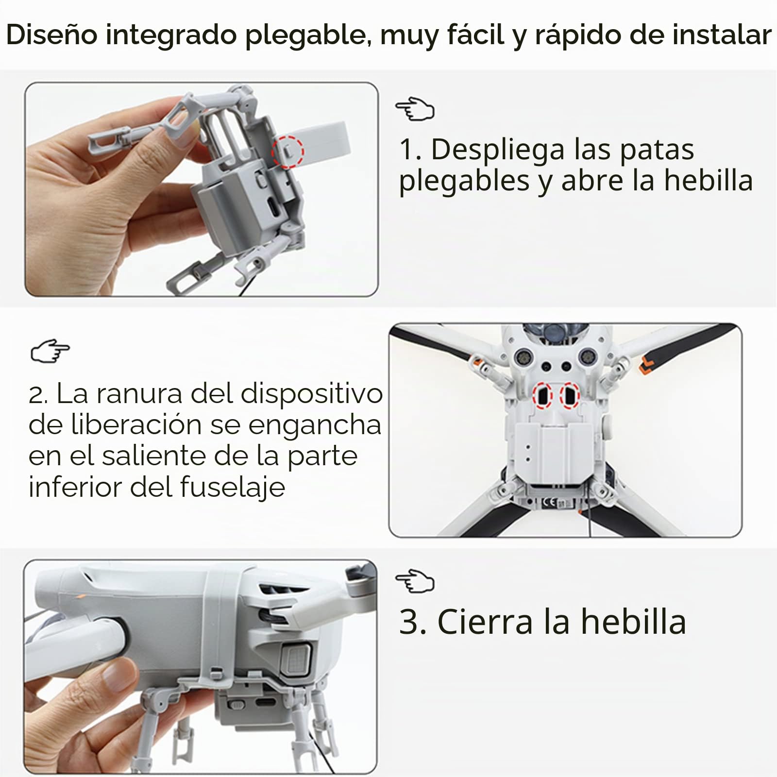 Sistema de Lanzamiento Aéreo para Drones Universal para DJI Mini 3 Pro/Mini 3 – Compatible, capacidad de carga 200 g, mando a distancia 1000 m, Gris Claro