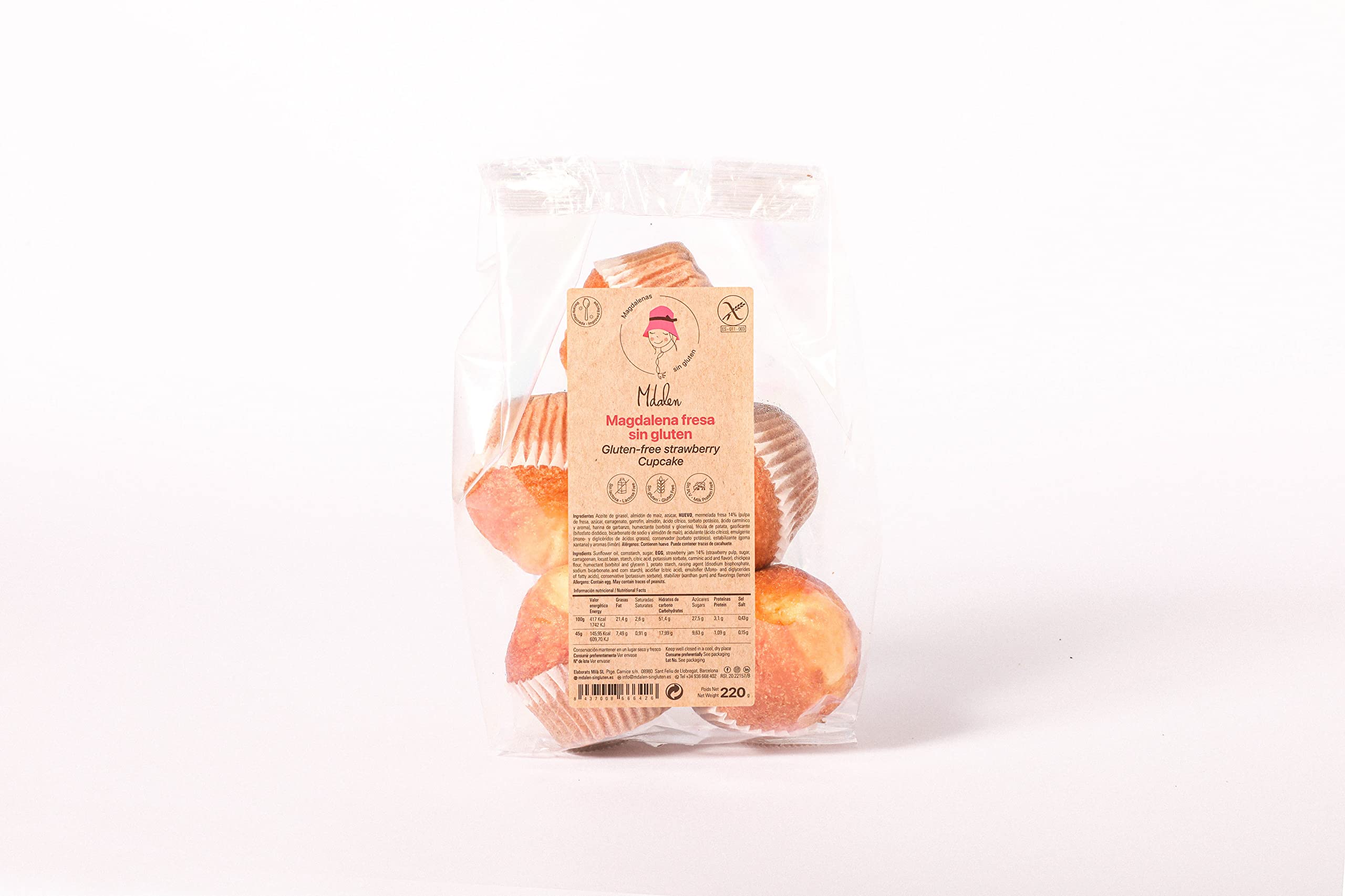 Magdalenas Sin Gluten Sin Lactosa Lote 40 Unidades MDALEN