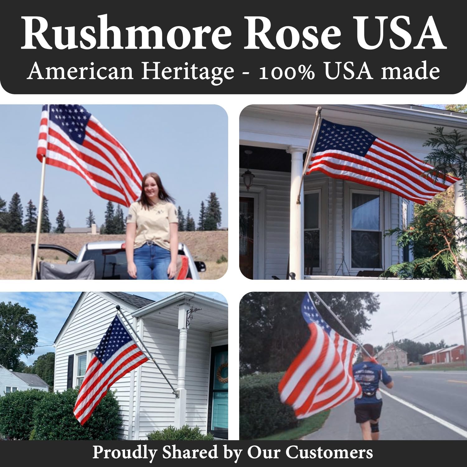 American Flags for Outside 4x6 -100% MADE IN THE USA,Indestructible Durable Outdoor Heavy Duty Spun Polyester US Flag United States Flags Sewn Stripes and Embroidered Stars,FMAA Certified,4th of July - Image 8