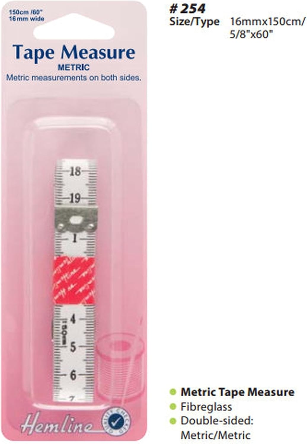 Hemline Flat Metric Only 150cm Tape Measure Tailor Sewing