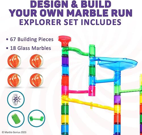 Miniatura 3 de Marble Genius Marble Run Maze Track Toys - 85 piezas, juegos de mesa para niños de 4 a 12 años, juguetes para adultos, adolescentes y niños