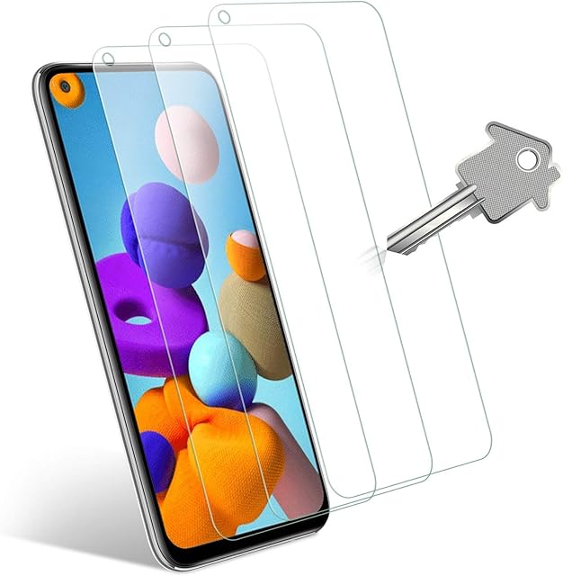 Wonantorna Tempered Glass Compatible with Samsung Galaxy A21s Screen Protector, [3 Pack] [No Bubbles] [Easy Installation] Tempered Glass Screen Protector Compatible with Samsung Galaxy A21s