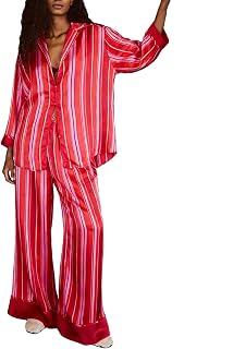 Women Satin Pajama Sets Floral Silk Pajamas Pj Set