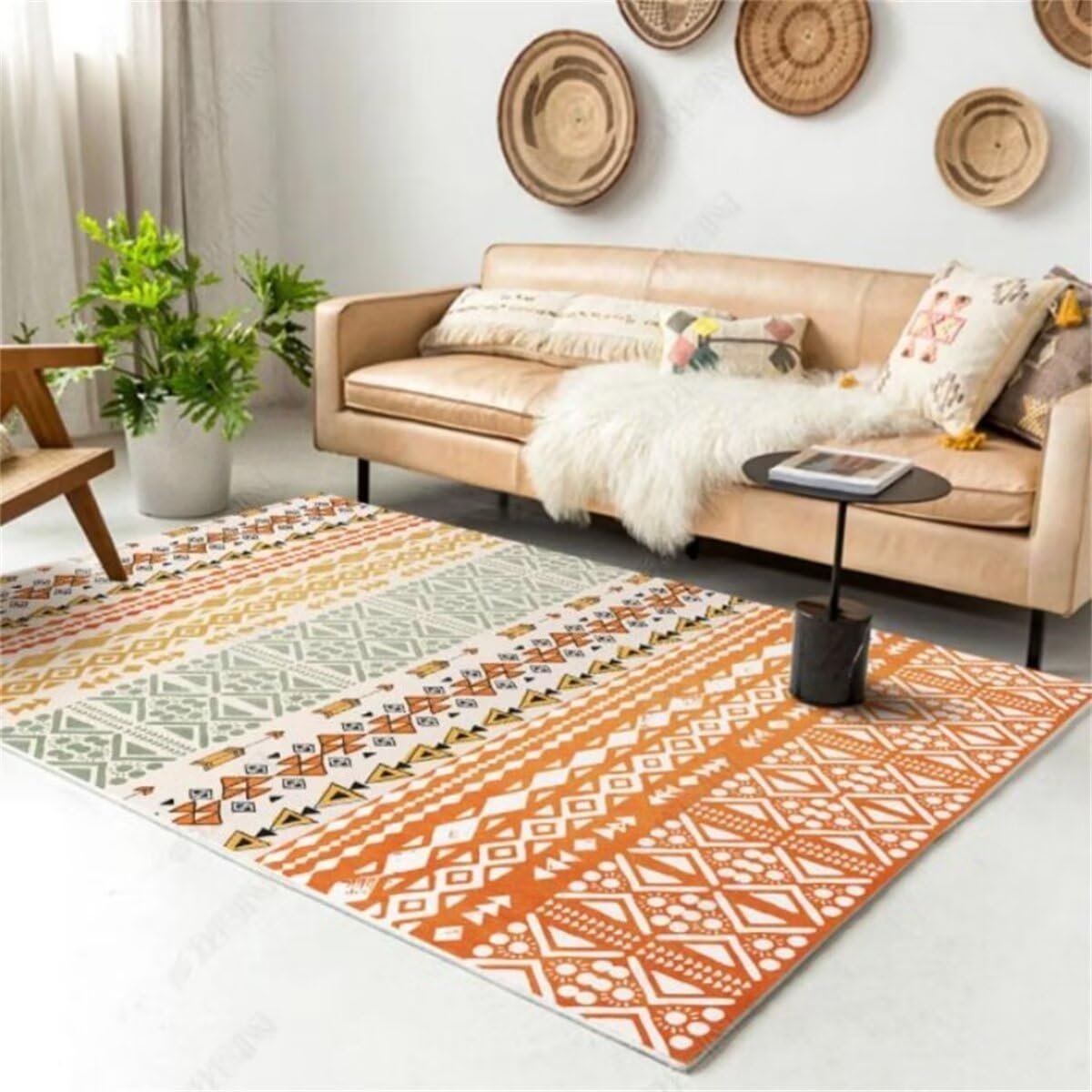 Grand tapis design moderne de salon deco chambre géométrique haut de gamme