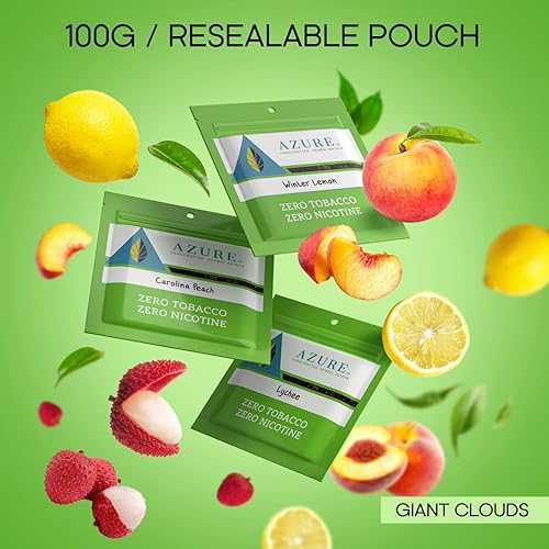 Miniatura 5 de Azure Hoja de té de alta calidad, mezcla de hierbas sabor a cachimba  Sin tabaco de narguile y nicotina  3.53 onzas  bolsa resellable con sabor a