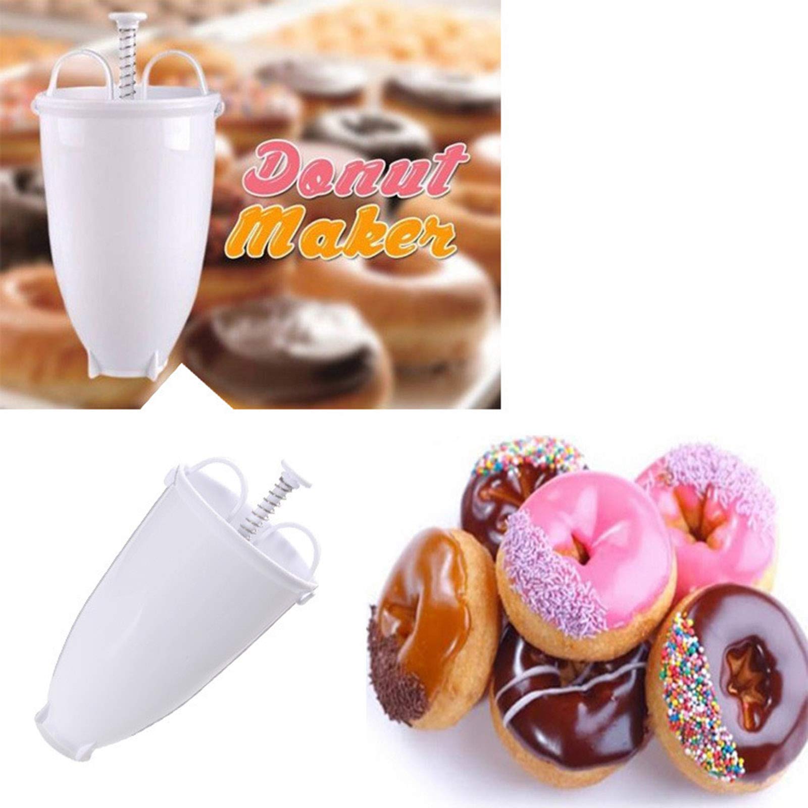 Moule à Beignets Donut Moules Fabrication Rapide de Beignets Plastique Fabricant Machine Moule Donut Moule DIY Fried Donut Maker Bricolage Ustensile Cuisine Pâtisserie Ustensile Faire Cuire Vaisselle