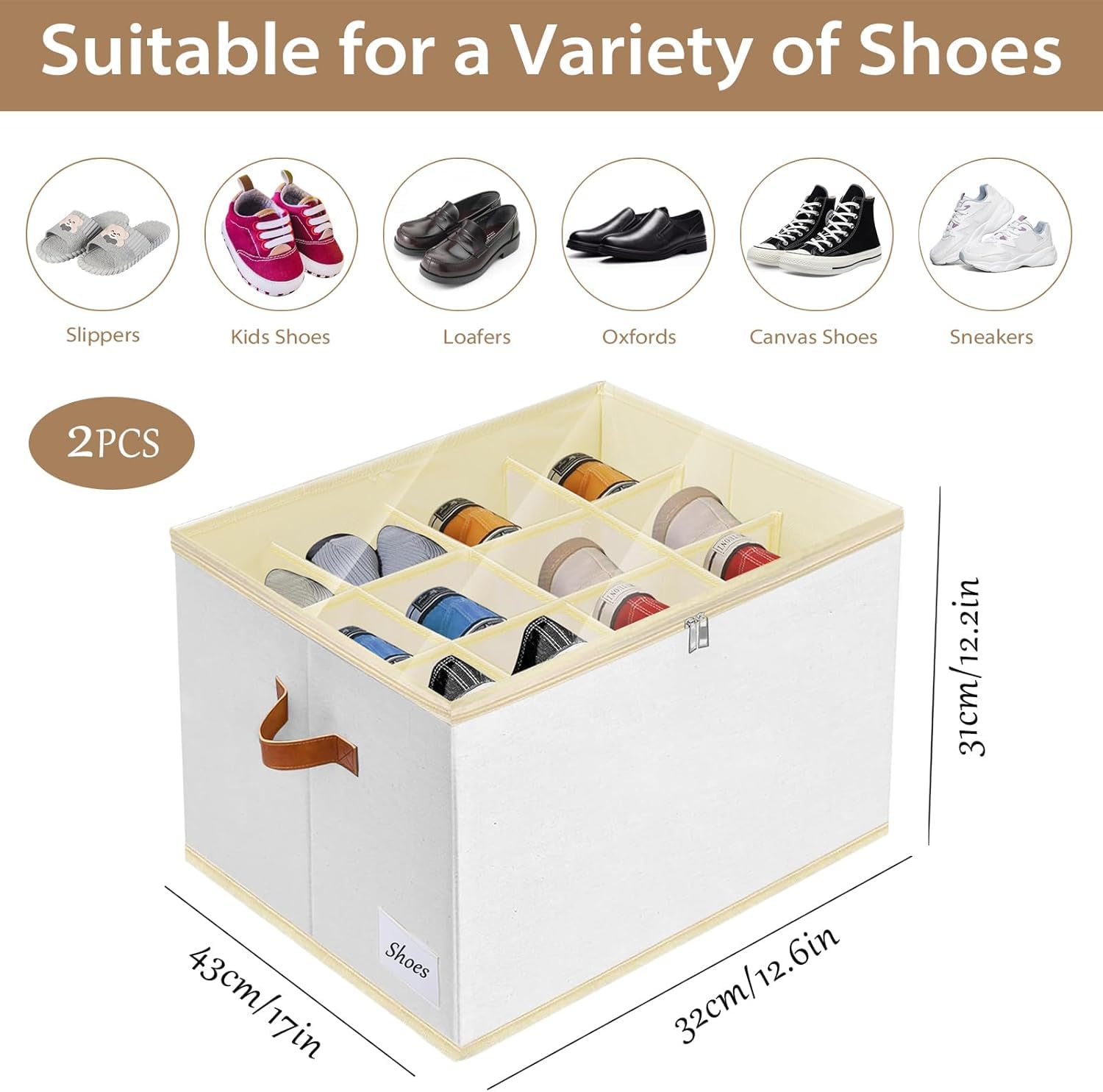 Scatole per Scarpe, Adatto per 12 Paia, Organizer Scarpe, Organizer per scarpe per armadio con coperchio trasparente e manici rinforzati per Camera da Letto, Ingresso, Armadio (2)