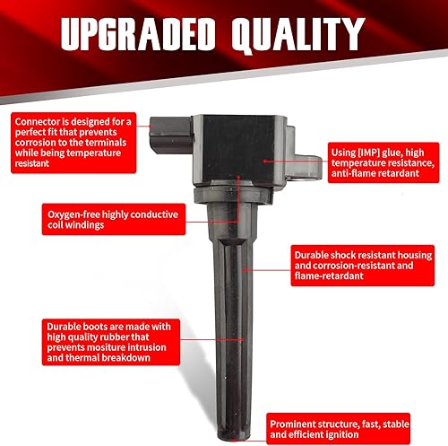 Vista 47 de Juego de 6 bobinas de encendido compatibles con Nissan Infiniti Maxima Quest Pathfinder Murano Altima Q50 QX60 FX35 3.5L V6 UF550