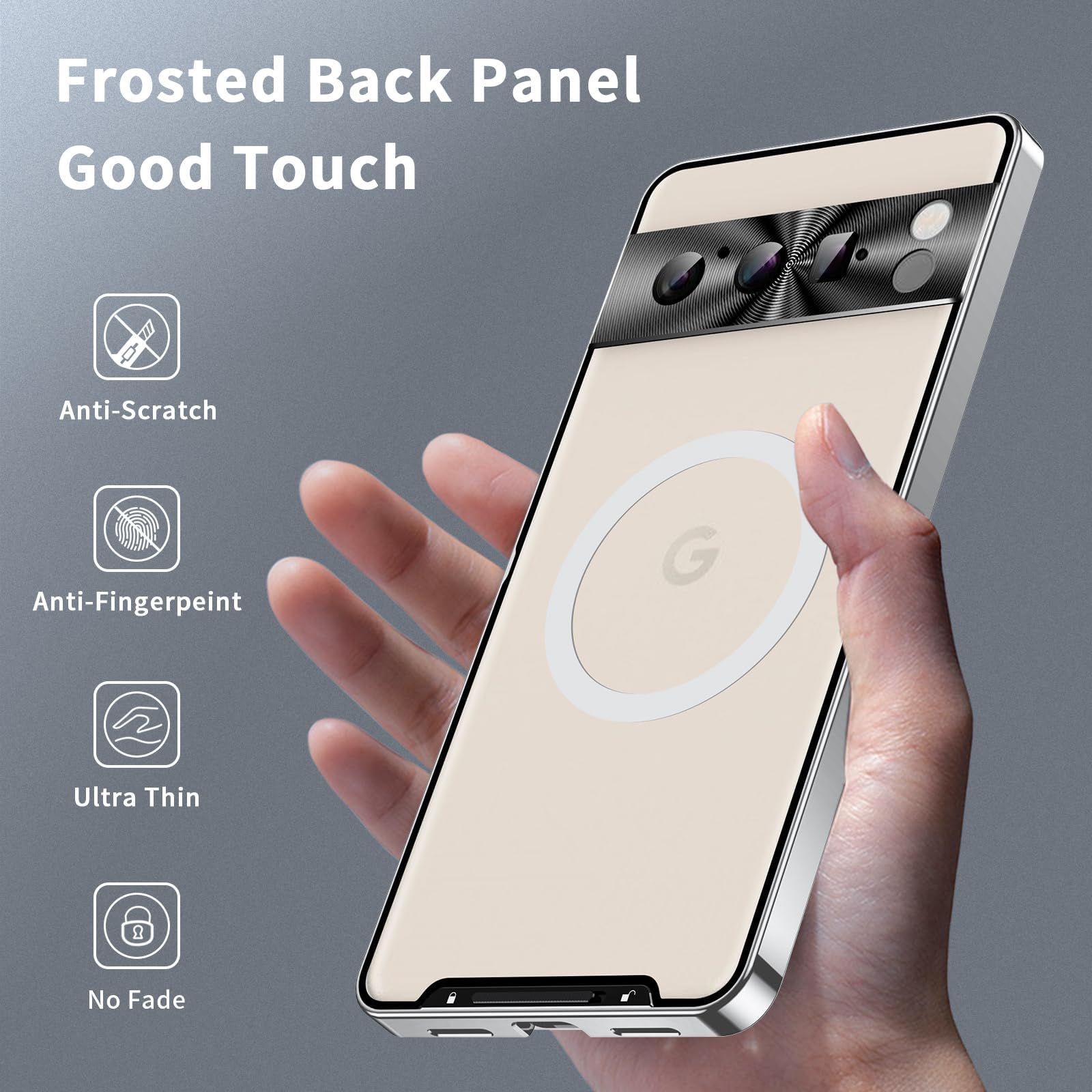Etui do Google Pixel 9/9 Pro/9 Pro XL, kompatybilne z MagSafe, ultracienkie, lekkie, galwanizowane aluminium, metalowe, półprzezroczyste, matowe etui na tył PC, 9Pro, złote