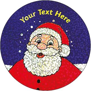 144 Personalised Holographic Sparkly Christmas Xmas Santa Father Christmas Motivational School Praise Teachers Reward Stickers Gift Labels 35mm Primary Teaching Services