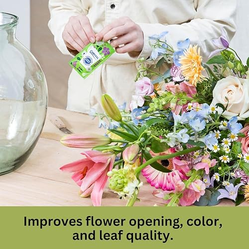 Miniatura 7 de Chrysal Paquetes de comida de flores transparentes  Paquete individual  Arreglos florales y ramos  Suministros florales para flores frescas