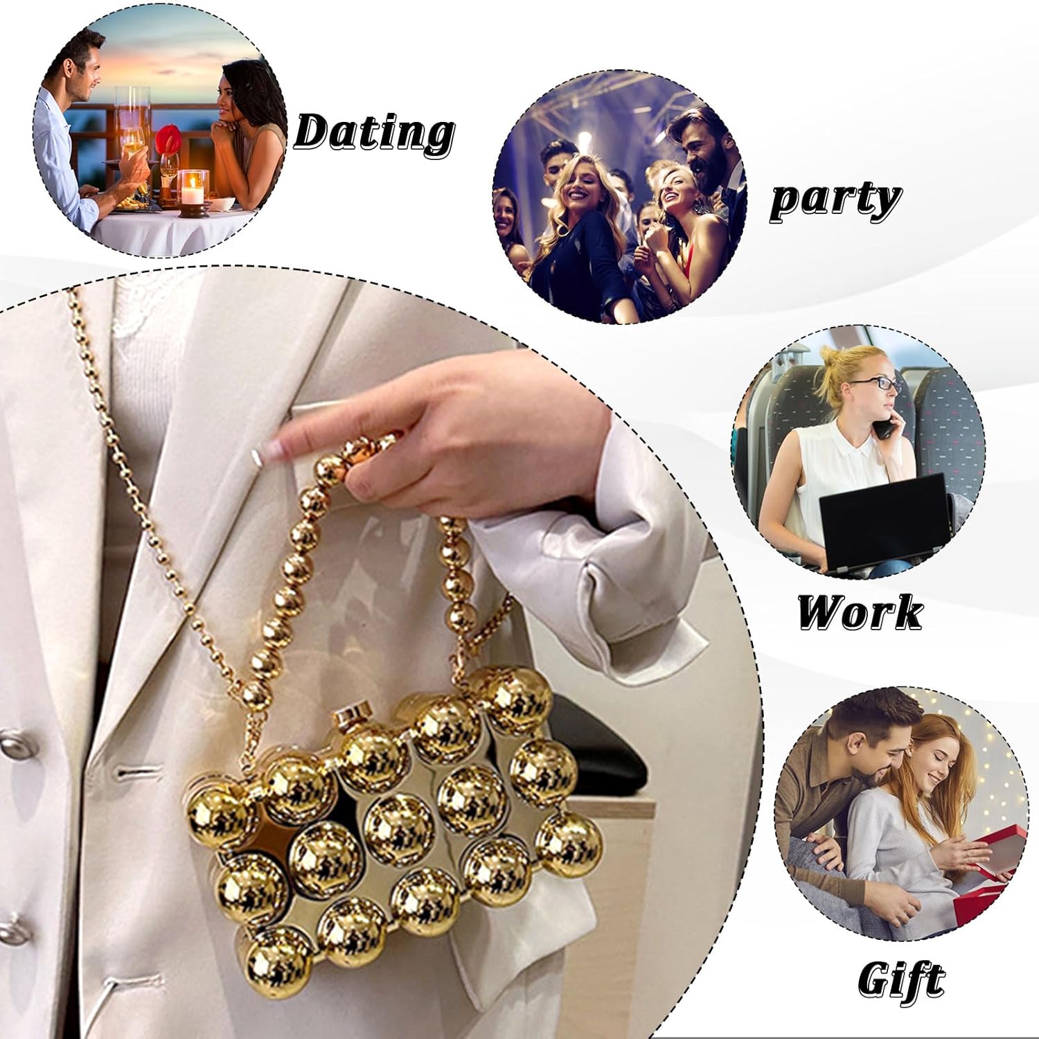 Simcat Women Gold Clutch Purses Beaded Evening Handbag for Wedding Cocktail Party Banquet Daily - Image 8