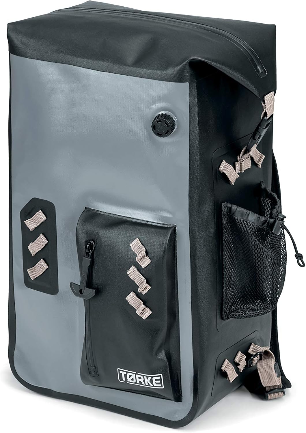 Kuryakyn 5173 Tørke 25L Dry Backpack: Portable Waterproof Bag with Strap Kit and Cargo Net for Passenger Seat or Luggage Rack Storage,Black