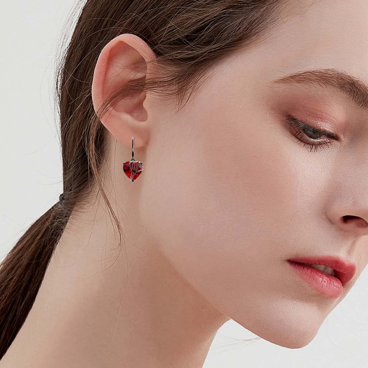 Skull Earrings for Women 925 Sterling Silver Halloween Skull Skeleton Drop Dangle Earrings Gothic Halloween Party Jewelry Gifts - Image 5