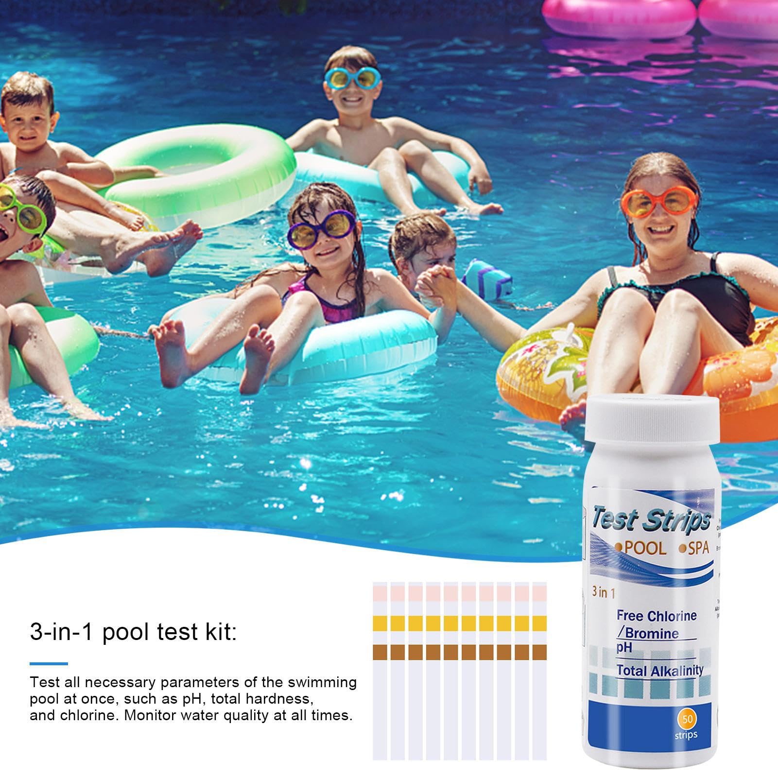 De Test Pour Piscine,Papier D'analyse De L'eau De Piscine | Fournitures De D'eau Faciles À Utiliser Pour Bain À Remous, Piscine Et Spa.