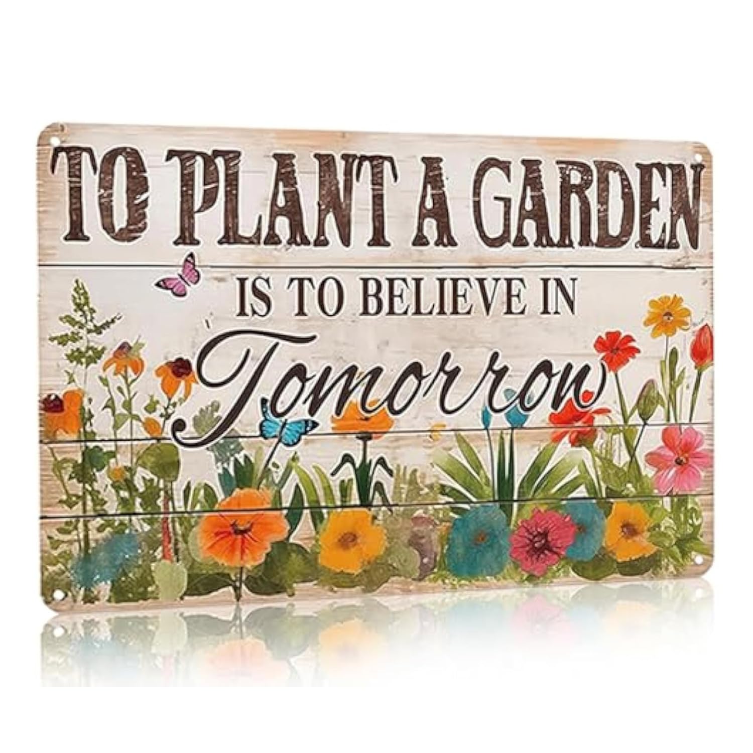 Gardening Gifts for Women, Vintage Garden Signs for Outside, "To Plant A Garden Is To Believe In Tomorrow" Tin Sign, Metal Signs Wall Decor, for Home Garden Greenhouse Outdoor Decor 12 * 8 inch