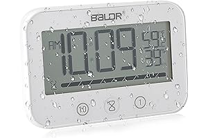 ONEVER Digital Bathroom Shower Kitchen Wall Clock Timer, Waterproof Touch Screen Timer,...