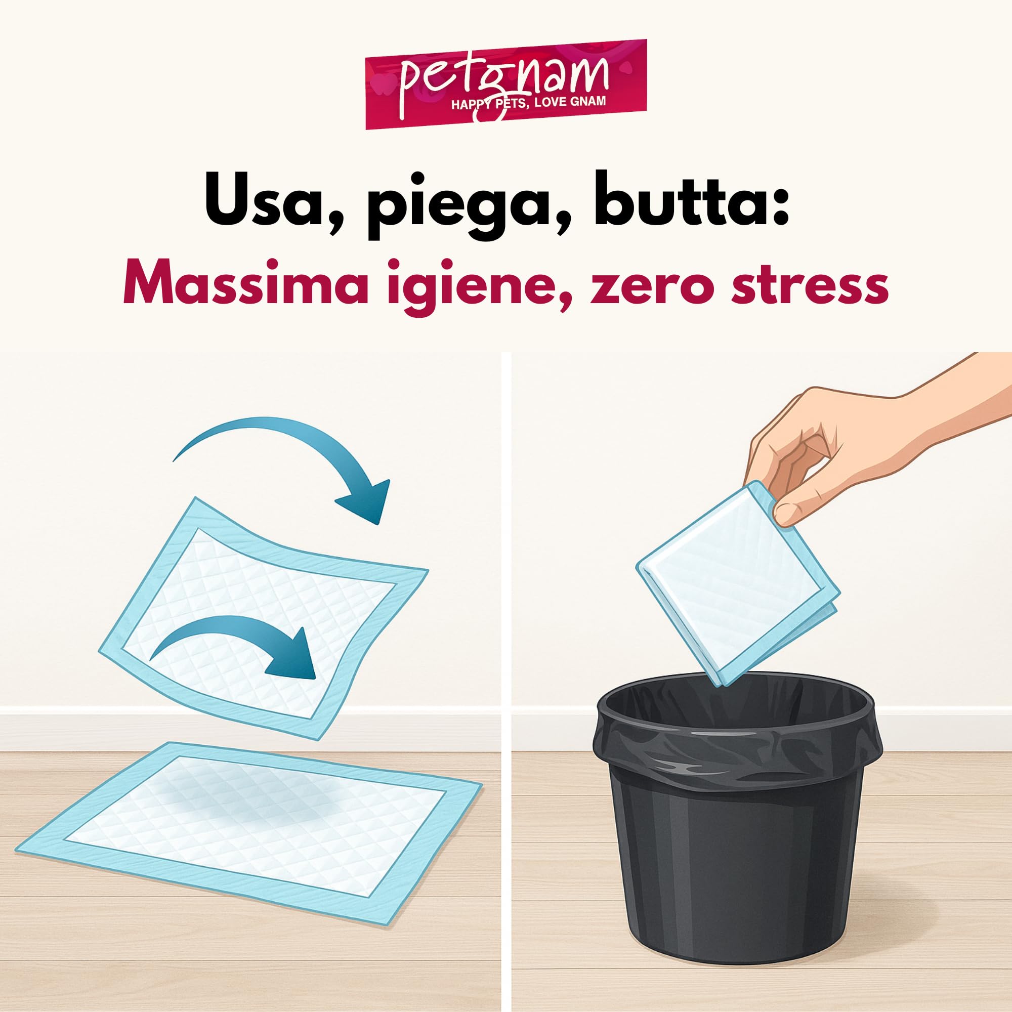 Traversine per Cani a 5 Strati - Tappetini Assorbenti con Gel, Antistrappo e Contro gli Odori - Base Antiscivolo per Cani e Gatti (300, 60x90)