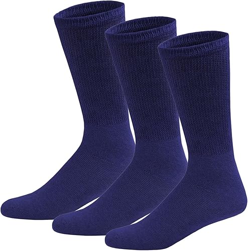 Vista 69 de 6 pares de calcetines de algodón para diabéticos no vinculantes para neuropatía (negro, se adapta a zapatos de hombre talla 12-14.5)