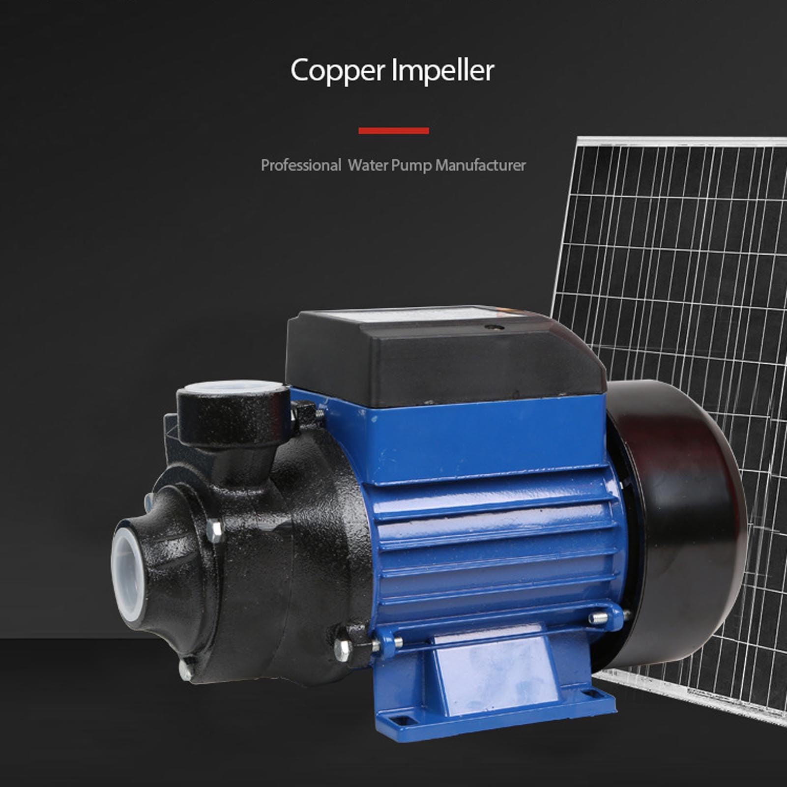 Solarwasserpumpe Taucher Solar -Well -Pumpe 230 W 25 Meter Kopf 1,5 M³/h Durchfluss Doppelkugellager -Design Gusseisenstruktur für Bewässerungswassertransferteiche