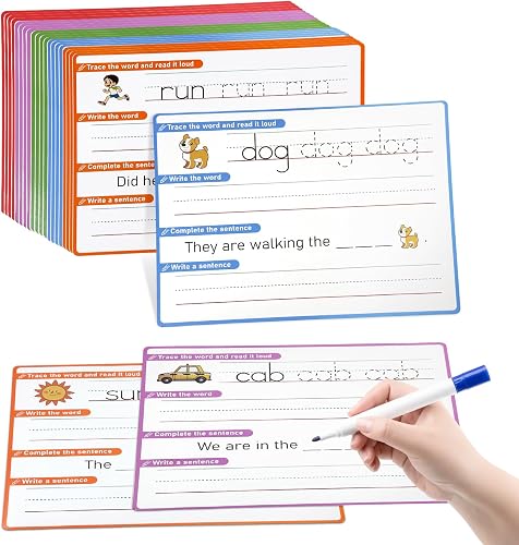 CVC Word Games & Sentence Building for Kids - Handwriting Practice, Phonics Flash Cards, Sight Word Tracing for Pre-K, Kindergarten & Homeschool Learning Activities
