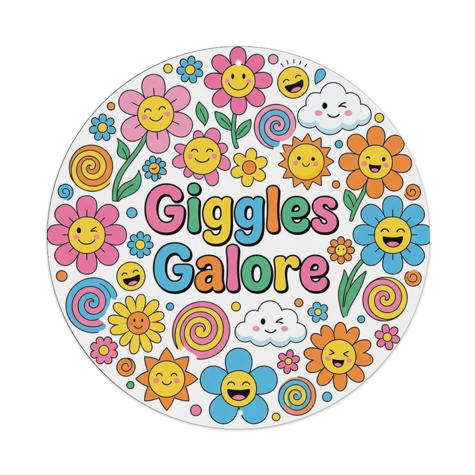 Whimsical She Shed Floral Giggles Galore Metal Tin Sign